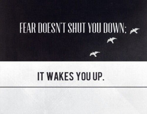 Fear doesn't shut you down, it wakes you up.