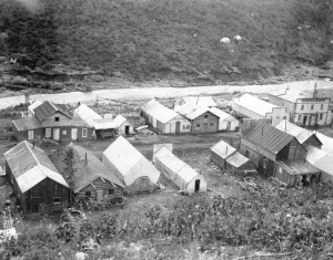 Out P527.1 - Some buildings in Atlin during the Klondike Gold Rush