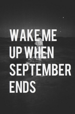 autumn, black and white, green day, quote, text, wake me up when ...