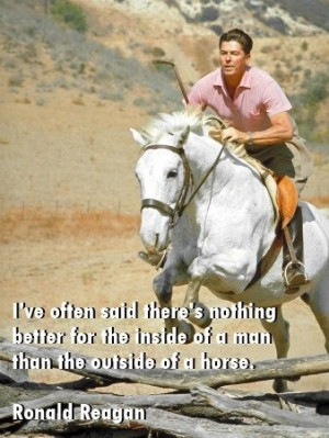 Ronald Reagan Horse quoting Winston Churchill about horses. Doesn't ...