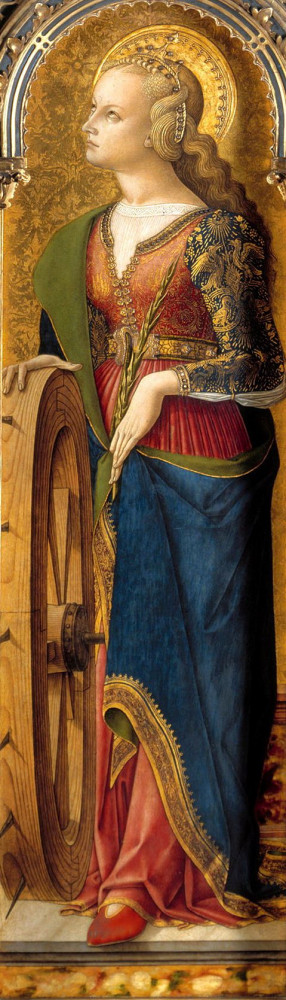 Carlo Crivelli, 1476; St Catherine of Alexandria with her symbolic ...