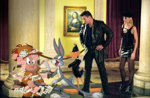 ... Brendan Fraser and Jenna Elfman in Looney Tunes: Back in Action (2003