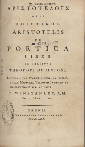 Opinions on Poetics (Aristotle)