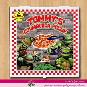 TMNT Pizza Box Invitations