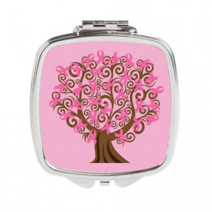 ... Accessories > Breast Cancer Pink Ribbon Tree Gift Square Compact