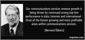 Our communications services revenue growth is being driven by ...