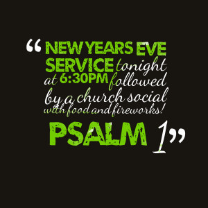 New Years Eve Service Tonight – No WED NIGHT Services