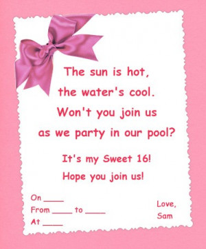 Formal Sweet Sixteen Invitation Wording
