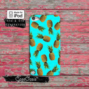 Pineapple Pattern Blue Summer Cute Fruit Tumblr Custom Case iPod Touch ...