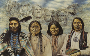 Original Founding Fathers Native American Indian & Mount Rushmore 550 ...
