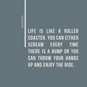 Life is like a roller coaster…
