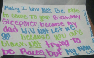 10-Year-Old's Racist Birthday Card Response