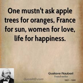 One mustn 39 t ask apple trees for oranges France for sun women for