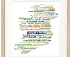 Irish Mammy Sayings - Funny Art Ireland Slang Phrases. St Patrick's ...