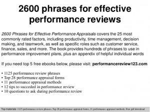 2600 phrases for effective performance reviews