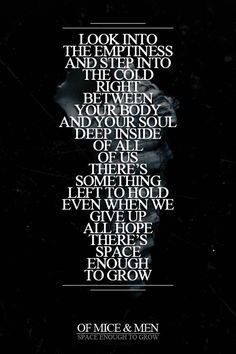 Space Enough to Grow - Of Mice and Men song, lyric, micemen