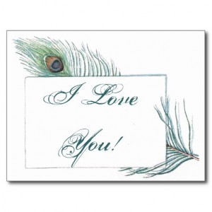 Romantic Love Quote Inspirational Peacock Postcard