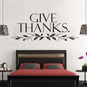 Large-size102-42CM-Give-Thanks-vinyl-wall-sticker-quotes-Bedroom-home ...