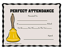 Perfect Attendance School Certificate - This printable school ...