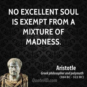 No excellent soul is exempt from a mixture of madness.