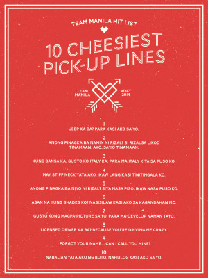 Cheesy Valentines Day Pick Up Lines Tm hit list cheesy lines