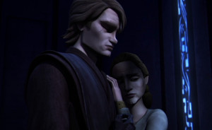 Son appears as Shmi to Anakin in a vision on Mortis