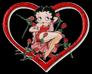 betty boop heart and flowers