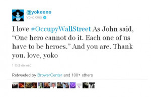Musician and activist, Yoko Ono , shared a poignant quote by John ...