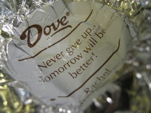 ... to something more powerful than chocolate hope dove candy wrapper