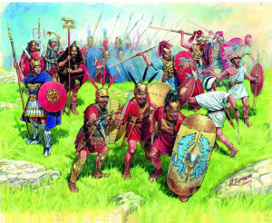 ... on a small scale of the early Roman Republic infantry lines system