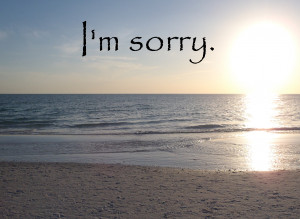 ... all you want to hear from someone are the words, “I’m sorry