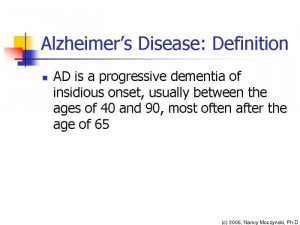 Alzheimer's Disease: ... )
