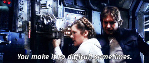 Leia Han Solo harrison ford type: gif carrie fisher character: han ...