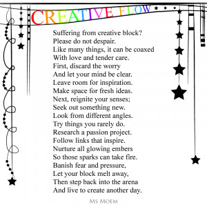 your creative flow ~ how to refresh it ~ poem by Ms Moem @msmoem