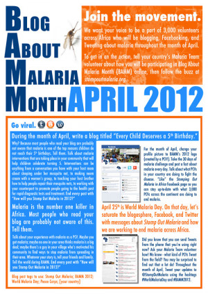 day isn’t enough.Stomp Out Malaria presents BAMM: Blog About Malaria ...
