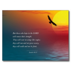Inspirational Isaiah 40:31 Postcard Eagle soaring