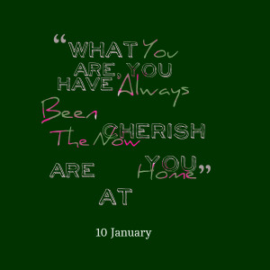 Quotes Picture: what you are, you have always been cherish the now you ...