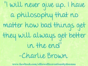 Great philosophy Charlie Brown! :)