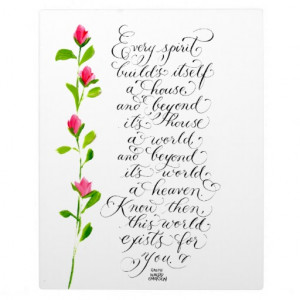 Emerson Every Spirit quote calligraphy art Photo Plaques