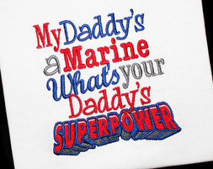 ... Military Embroidered Shirt or Bodysuit Marine Daughter Son Family