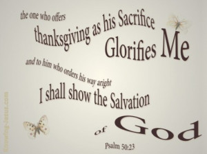 ... » Old Testament » Psalms » Psalm 50-23 Sacrifice of Thanks-beige