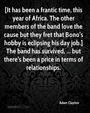 It has been a frantic time, this year of Africa. The other members of ...