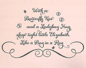 Ladybug Hug Baby Nursery Name Wall Decal Quote Saying Poem