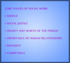 ... VALUES OF SOCIAL WORK - SERVICE , SOCIAL JUSTICE, DIGNITY AND WORTH OF