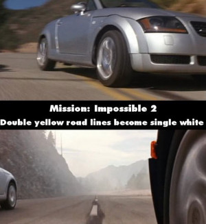 Magical Road lines…! A mistake from “mission impossible 2″