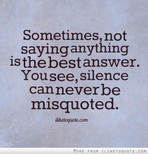 Keep Quiet...