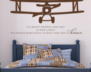 New Large Airplane Vinyl Wall Decal with flying quote ...
