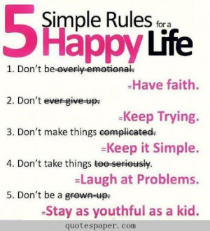 simple rules for a happy life