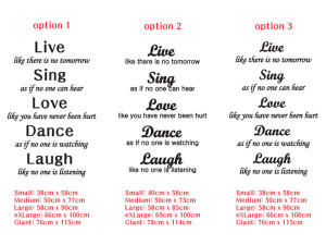 Details about Live Sing Love Dance Laugh Quote Wall Window DECAL VINYL ...