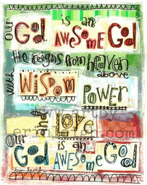 Kids Scripture Art, Sunday School Songs: Our God is an Awesome God, 8 ...